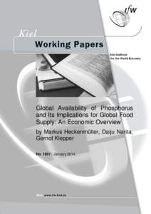 Global Availability of Phosphorus and Its Implications for Global Food Supply: An Economic Overview