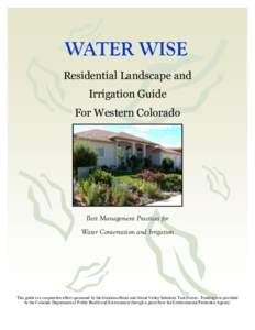 WATER WISE Residential Landscape and Irrigation Guide For Western Colorado  Best Management Practices for