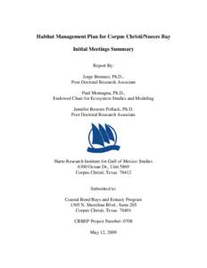 Habitat Management Plan Individual Meeting – Nueces River Authority (NRA)