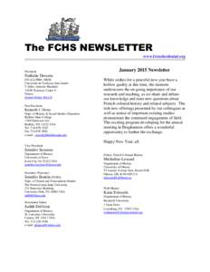 The FCHS NEWSLETTER www.frenchcolonial.org January 2015 Newsletter  President