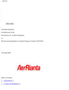 Introduction  AR/CAR/02: Aer Rianta Response to Submissions to the