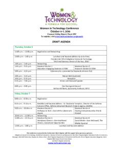 Women in Technology Conference October 6-7, 2016 Canaan Valley Resort, Davis WV To register, visit www.techconnectwv.org/events