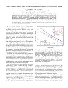 Submitted to Physical Review[removed]First-Principles Studies of the Metallization and the Equation of State of Solid Helium S. A. Khairallah1 and B. Militzer1,2 Departments of Earth and Planetary Science1 and Astronomy