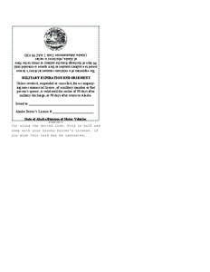 The expiration of a valid non-commercial driver’s license issued to a military member or their spouse is extended until 90 days of discharge from the military or return to the State of Alaska, whichever is earlier. (Al