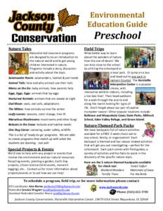 Environmental Education Guide Preschool Nature Tales Naturalist-led classroom programs