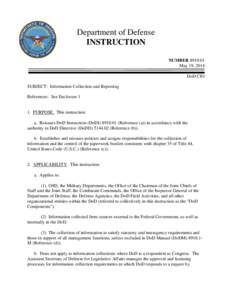 DoD Instruction[removed], May 19, 2014