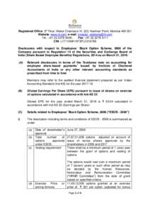 Registered Office: 3rd Floor, Maker Chambers IV, 222, Nariman Point, MumbaiWebsite: www.ril.com; e-mail:  Tel.: +; Fax: +CIN: L17110MH1973PLC019786 Disclo