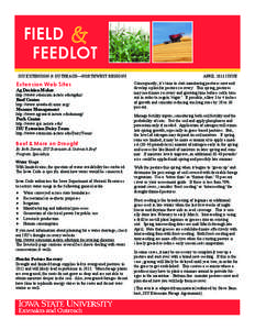 FIELD & FEEDLOT ISU EXTENSION & OUTREACH—NORTHWEST REGIONS Extension Web Sites Ag Decision Maker