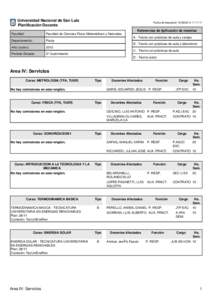 Universidad Nacional de San Luis Planificación Docente Fecha de Impresión:17:17  Referencias de tipificación de materias