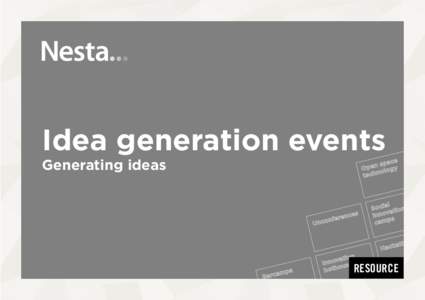 Idea generation events Generating ideas RESOURCE  INTRODUCTION