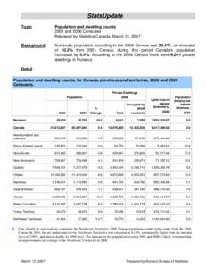 Microsoft Word - StatsUpdate_Population and dwelling counts_2006 Census.doc