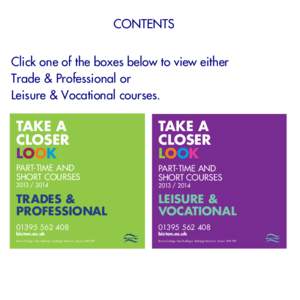 CONTENTS  Click one of the boxes below to view either Trade & Professional or Leisure & Vocational courses.