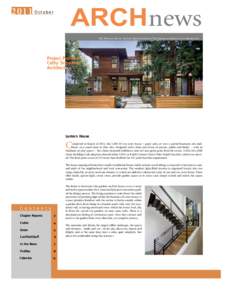 ARCHnewsO c t o b e r THE NEWSLETTER OF THE EAST BAY CHAPTER OF THE AMERICAN INSTITUTE OF ARCHITECTS