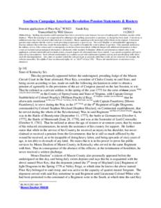 Southern Campaign American Revolution Pension Statements & Rosters Pension application of Price Key1 W3021 Sarah Key Transcribed by Will Graves f48VA[removed]