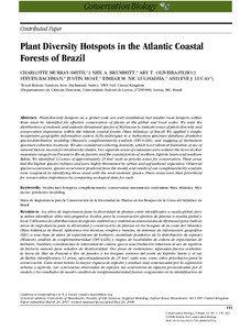 Plant Diversity Hotspots in the Atlantic Coastal Forests of Brazil