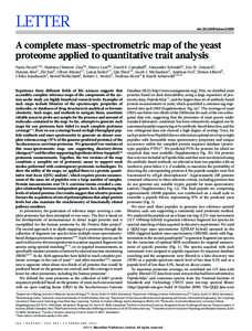 LETTER  doi:nature11835 A complete mass-spectrometric map of the yeast proteome applied to quantitative trait analysis