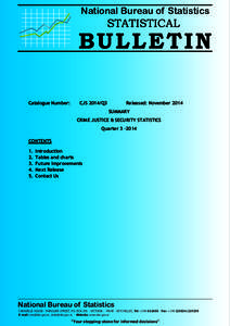 National Bureau of Statistics  Catalogue Number: CJS 2014/Q3