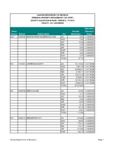 ILLINOIS DEPARTMENT OF REVENUE PERSONAL PROPERTY REPLACEMENT TAX (PPRT) COUNTY ALLOCATION MAILER - PERIOD 8 - FY 2010 COUNTY[removed]LAWRENCE  Home