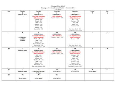 Absegami High School Tutoring & Detention Session Schedule – December[removed]Sun.  7