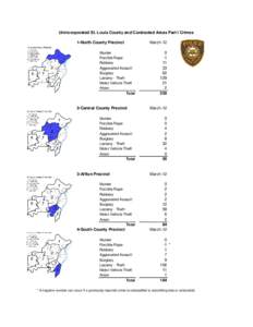 Unincorporated St. Louis County and Contracted Areas Part I Crimes 1-North County Precinct Murder Forcible Rape Robbery Aggravated Assault