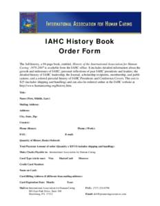 IAHC History Order Form.pub