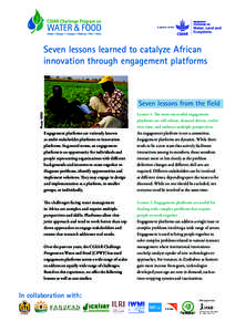 A partner of the  Seven lessons learned to catalyze African innovation through engagement platforms  Photo: IWMI