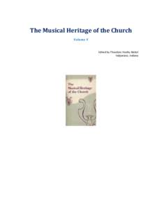 The Musical Heritage of the Church