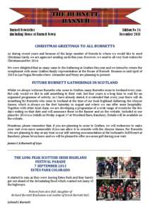 .  THE BURNETT BANNER  Burnett Newsletter