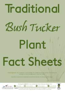 Traditional  Bush Tucker Plant Fact Sheets