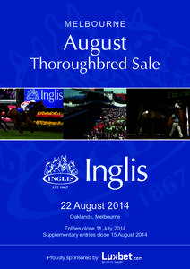 MELBOURNE  August Thoroughbred Sale