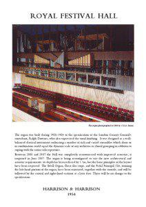 ROYAL FESTIVAL HALL  The organ photographed in 2000 by C.R.A. Davies