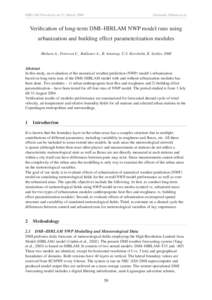 HIRLAM Newsletter no 53, MarchAlexander Mahura et al. Verification of long-term DMI–HIRLAM NWP model runs using urbanization and building effect parameterization modules