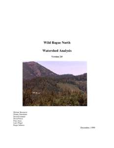 Wild Rogue North Watershed Analysis