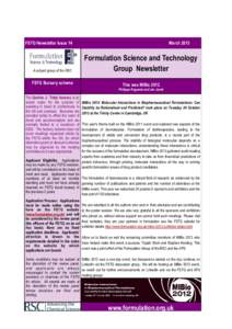 FSTG Newsletter Issue 14  A subject group of the RSC FSTG Bursary scheme