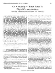 IEEE TRANSACTIONS ON INFORMATION THEORY, VOL. 59, NO. 10, OCTOBEROn Convexity of Error Rates in Digital Communications