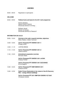 1st Draft Agenda for the 2-info-days for the July 24 calls – RTD and TREN