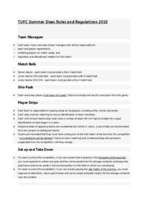 Microsoft Word - TUFC Summer Sixes Rules and Regulations 2013