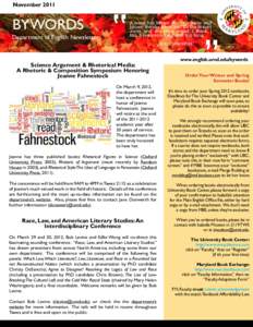November[removed]BYWORDS Department of English Newsletter  A wind has blown the rain away and