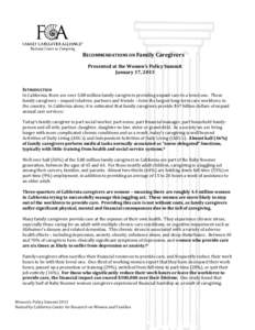 Healthcare / Family caregivers / Caregiver / Family Caregiver Alliance / Long-term care / Older Americans Act / Respite care in the United States / Distress In cancer caregiving / Medicine / Health / Family