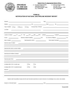 Submit Form To Appropriate District Office:  ARKANSAS OIL AND GAS COMMISSION