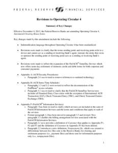 Revisions to Operating Circular 4