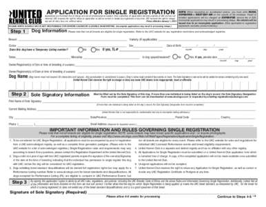 APPLICATION FOR SINGLE REGISTRATION  NOTE: When requesting an accelerated serivce, you must write RUSH, EXPEDITED or NEXT DAY AIR on the outside of the envelope. Faxed or Applications are furnished free of charge and can
