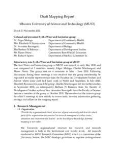 Draft Mapping Report    Mbarara University of Science and Technology (MUST)    Dated: 01 November 2010 