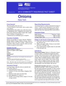 United States Department of Agriculture Risk Management Agency December[removed]COMMODITY INSURANCE FACT SHEET