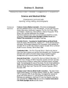 Health / Mental disorder / Medical journalism / Journal of the American Medical Association / Investigative journalism / Medicine / Psychiatry / Andrew A. Skolnick