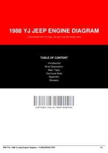 1988 YJ JEEP ENGINE DIAGRAM 1YJED-9IPUB1-PDF | 31 Page | File Size 1,125 KB | 28 Mar, 2016 TABLE OF CONTENT Introduction Brief Description