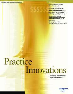 OCTOBER 2004 – VOLUME 5, NUMBER 3  IN THIS ISSUE Building a Business Case for IT Investment – p. 1 Knowledge Permeability – p. 4