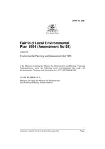 2004 No 288  New South Wales Fairfield Local Environmental Plan[removed]Amendment No 98)