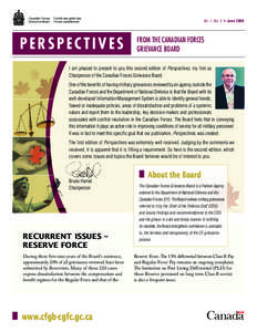 Vol. 1, No. 2 • June[removed]Perspectives from the Canadian Forces Grievance Board