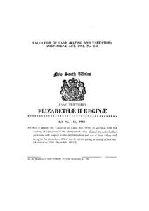 VALUATION OF LAND (RATING AND VALUATION) AMENDMENT ACT, 1981, No. 118 JJeto &outf) Males;  ELIZABETHS H REGXNS